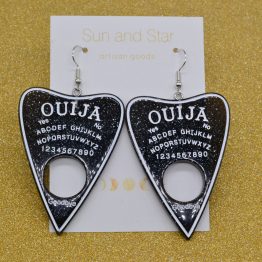 Ouija earrings black planchette boards