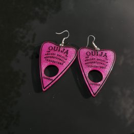 Hot pink Ouija board Planchette earrings