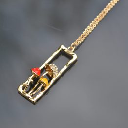 Square Mushroom Necklace