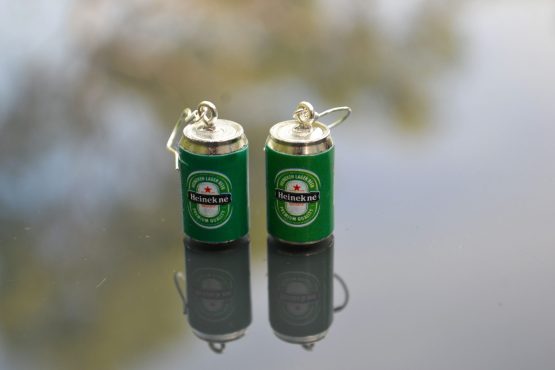 Heineken can alcohol dangles