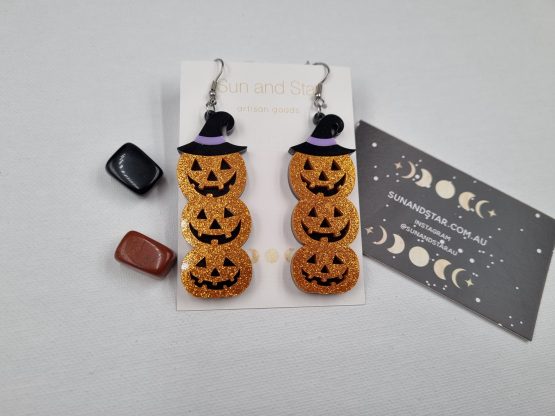 pumpkin halloween dangle earrings